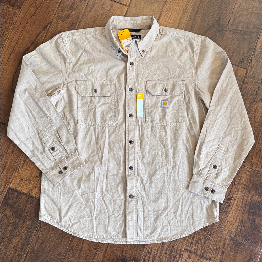 Carhartt Loose Fit Midweight Chambray Button Down Shirt Size L NWT